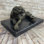 Figurine signée originale de sculpture en bronze de grand léopard Jaguar