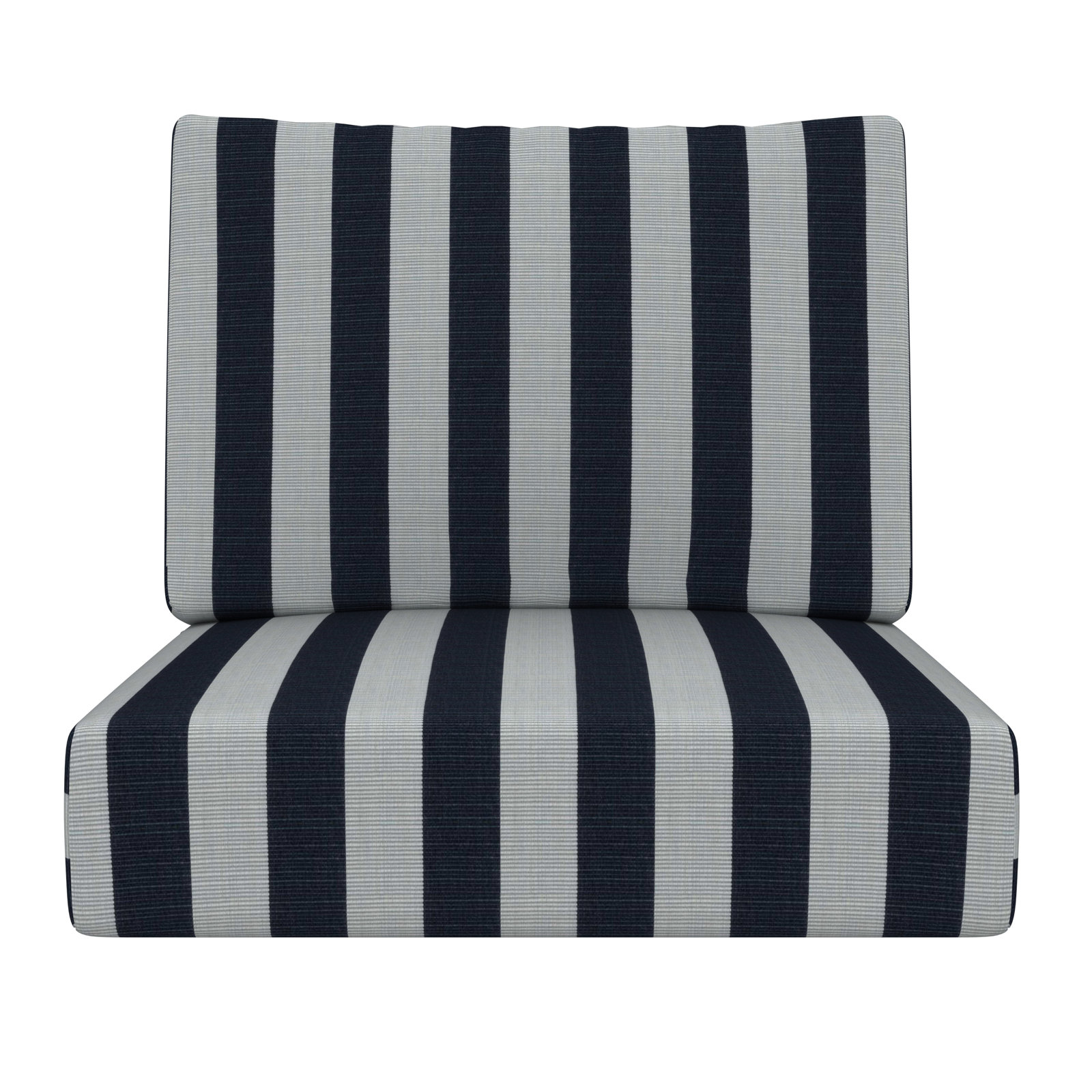 Lani Sunbrella Outdoor Lounge Chair Seat and Back Cushion Set, Sunbrella Expressive Mist Striped