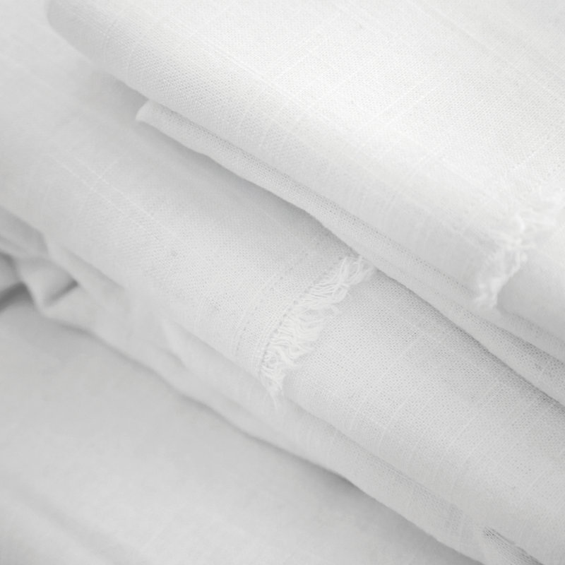 REMI - RAYON FROM BAMBOO / LINEN SHEET SET - (FITTED, FLAT, PAIR OF ST/Q PC), White, Queen Sheet Set with 2 Pillowcases