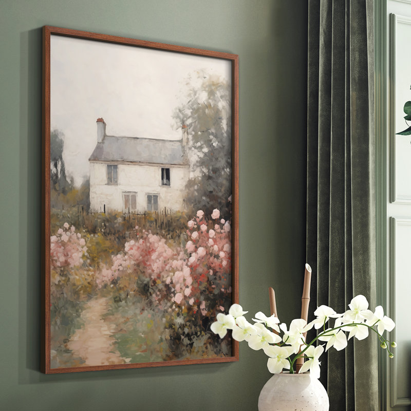 "Vintage Landscape XXV III" sur papier, Noyer, H 10 po x l 8 po