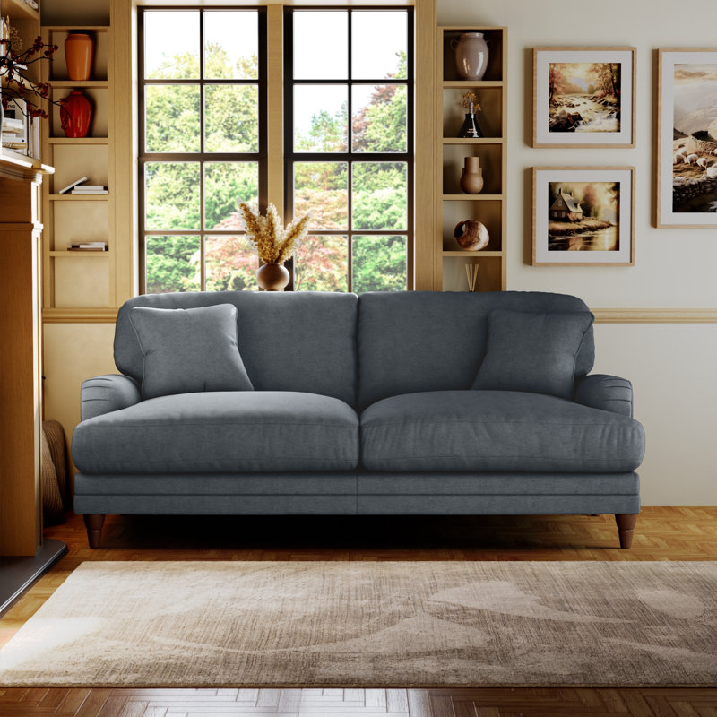 Adaku 3 Seater Sofa , Granite, Burnished Beech