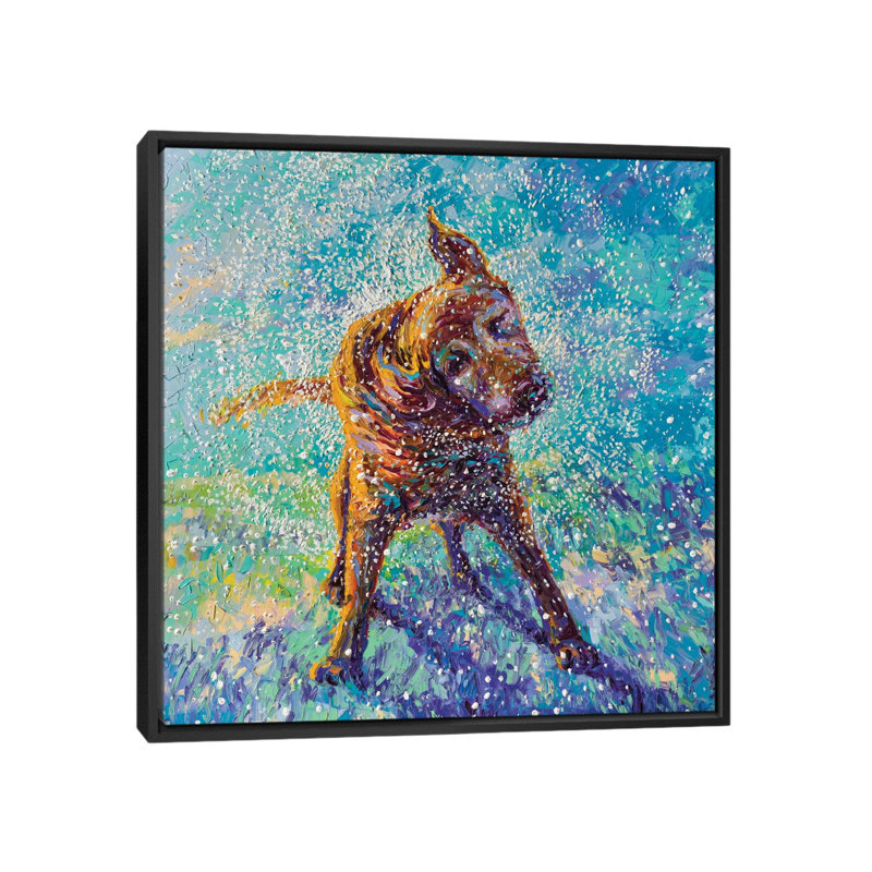 «Tw torsed Blue» par Iris Scott - Estampe numérique sur toile tendue avec châssis, H 37 po x l 37 po x P 1,5 po, Pas de tapis