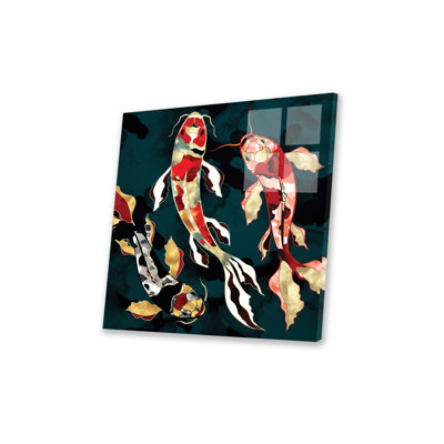 Koi métallique - Sans cadre sur verre
