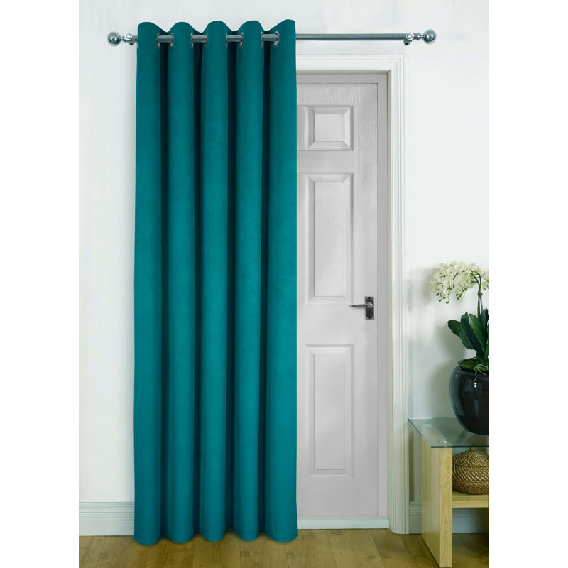 Kenry Room Darkening Door Curtain Single Panel, Teal