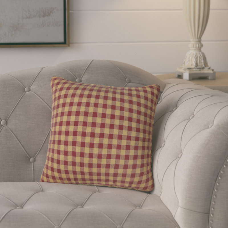 Mabini Plaid Cotton Reversible Throw Pillow