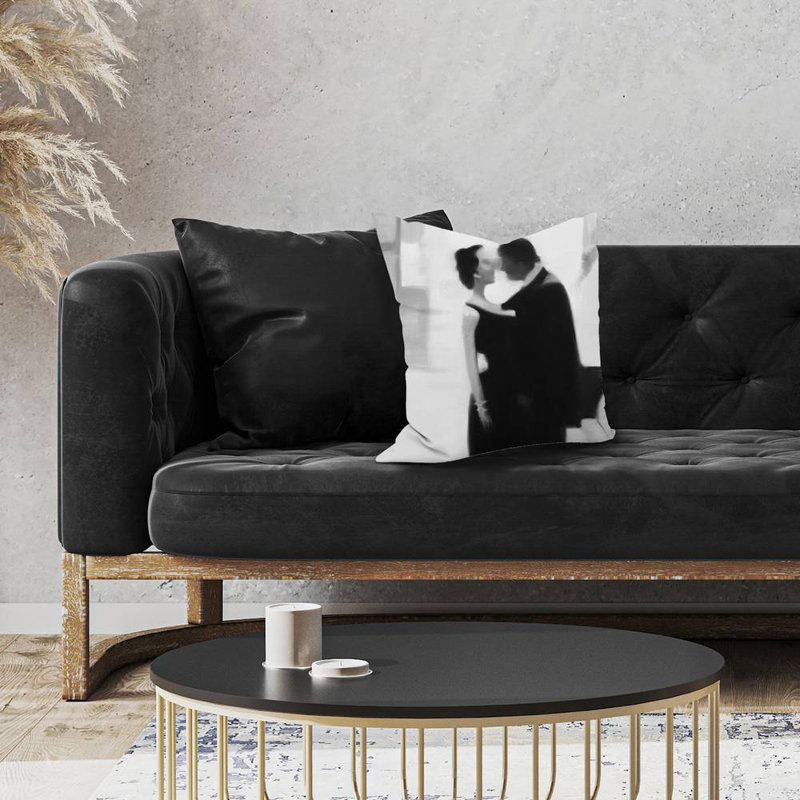 Couple in the street - 18"x18" Throw pillow cover - Poly twill - Print on demand, Pillow Cover Only - No Insert