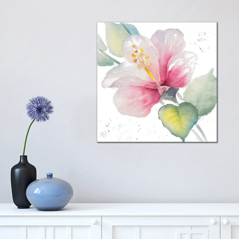 «Fragrant Hibiscus II» par Lanie Loreth - reproduction d'art, H 18 po x l 18 po x 1,5 po, Toile tendue, Aucun mat