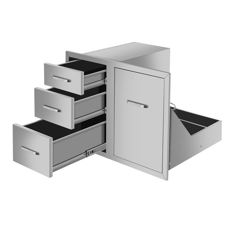 Armoire à tiroirs en acier inoxydable de qualité supérieure pour les cuisines et les cours extérieures