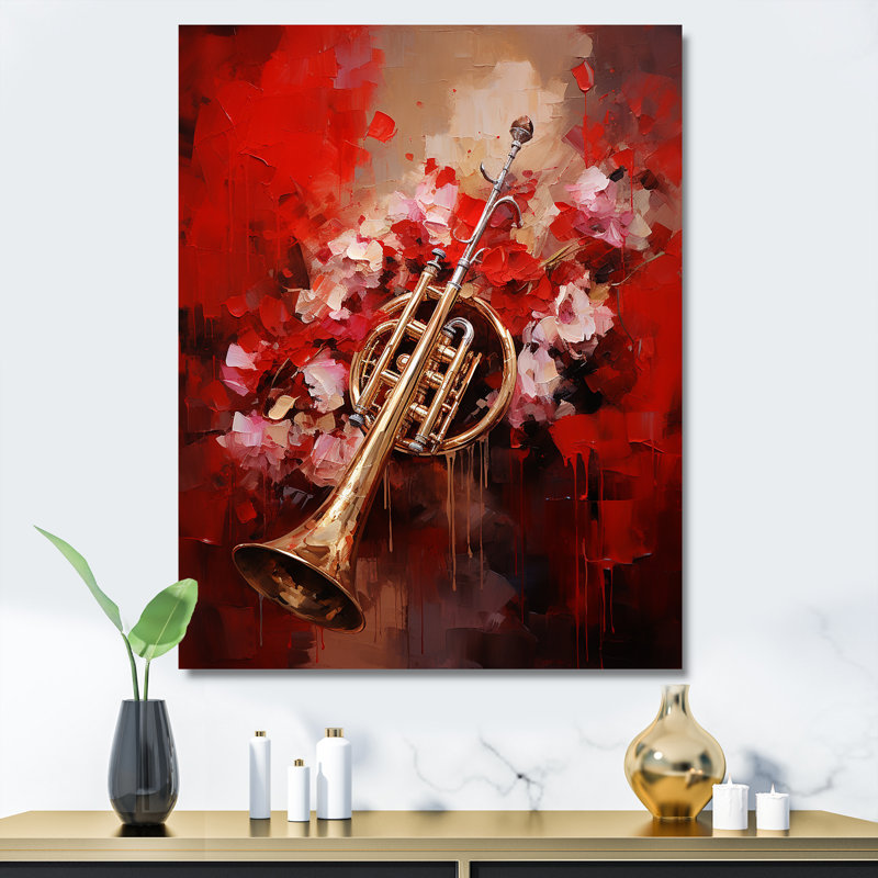 Regal Red Trumpet Triumph I, Toile tendue, 20" H x 12" W