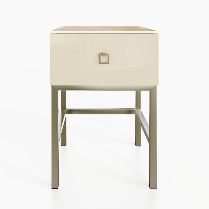 LYRA ALABASTER Side Table, White, White