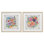 Ensemble de 2 impressions encadrées sous verre Vintage Floral Motif, par Jenny Faw