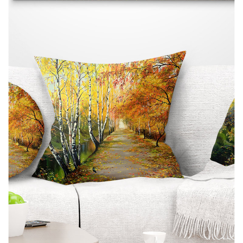 Coussin paysage magnifique paysage d'automne, 18 po x 18 po, Carré
