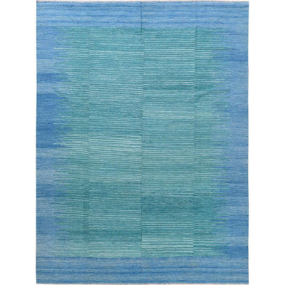 Tapis unique en laine noué à la main 9 pi 1 po x 12 pi 2 po nouvel âge Falynne
