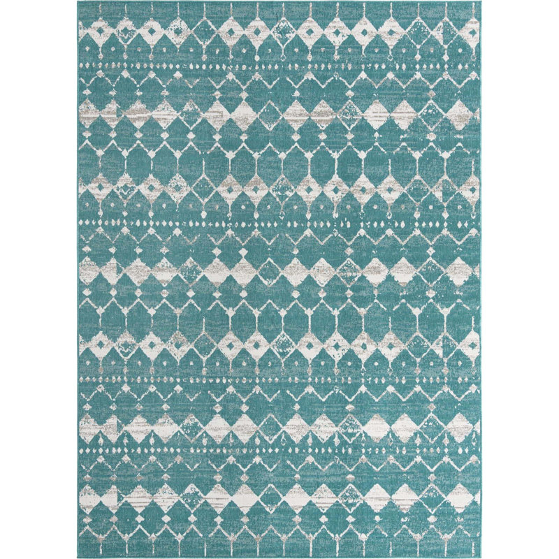 Geometric Indoor / Outdoor Rug, Rectangle 9' x 12'