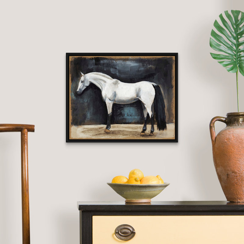 Équitation, art mural sur toile VI, H 18 po x l 22 po x P 2 po, Toile avec cadre noir