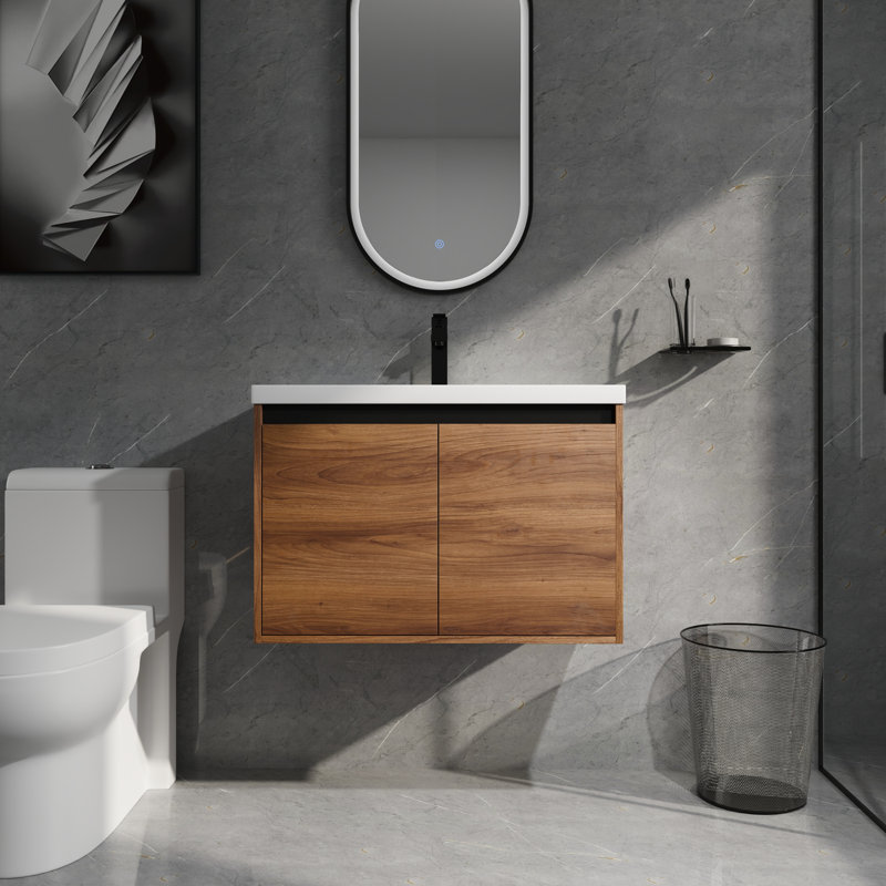 Meuble-lavabo à montage facile avec lavabo en résine imperméable 30 po, 30"