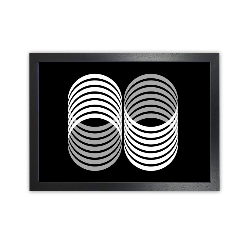 Abstract Modern Shapes Landscape Original - Print, Black Frame, 30cm H x 42cm W x 3cm D
