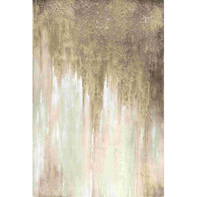 Or et sable blanc - peinture sur toile tendue