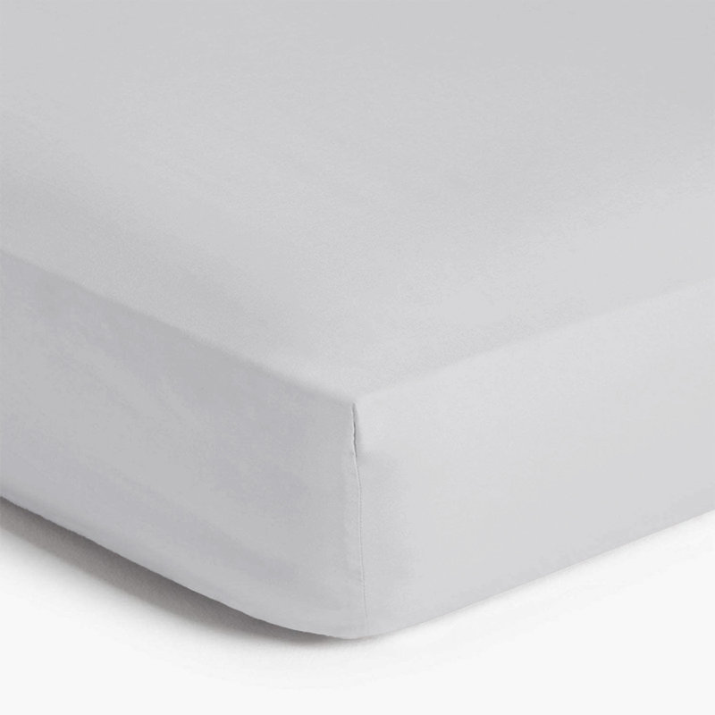 Angelka Microfiber Brushed Deep Fitted Bed Sheet, Kingsize (5'), Silver