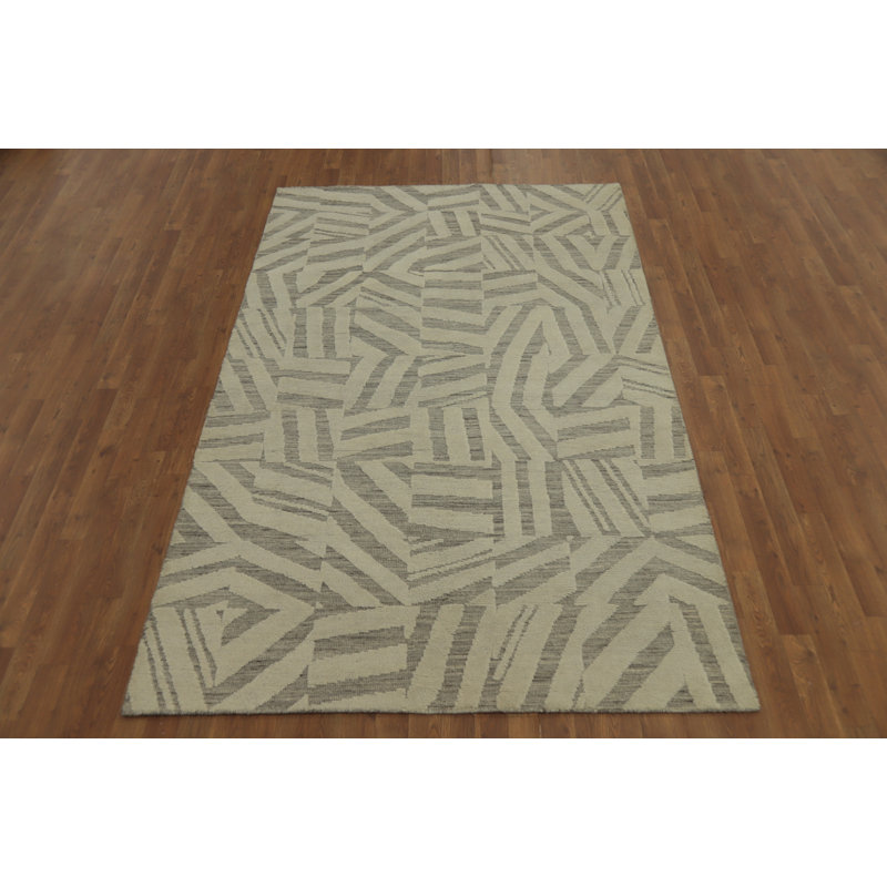 Tapis indien moderne en laine 5 x 8