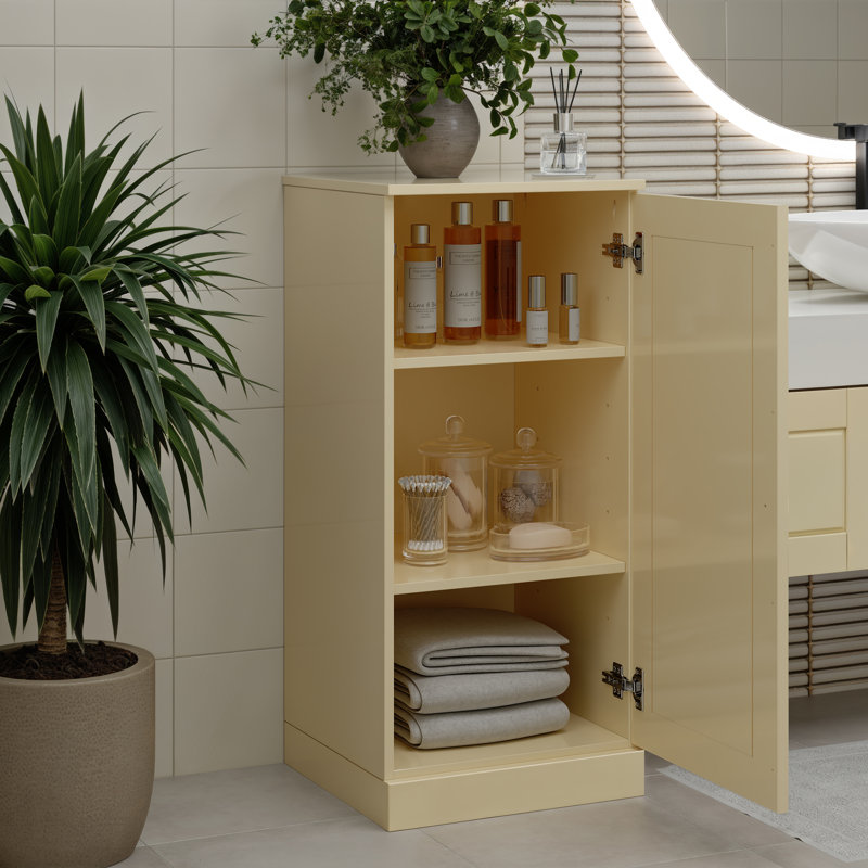 Armoire de rangement de salle de bain 100% bois massif Palace Imports, porte à panneau surélevé, tablettes réglables, 16,5 po de largeur, 35,75 po de hauteur