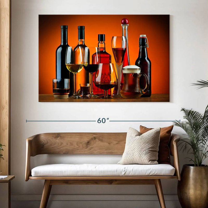 Yarlin Glasses Of Alcohol, 34" H x 51" W