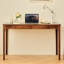 Bureau rectangulaire en noyer massif avec 2 tiroirs-470027953