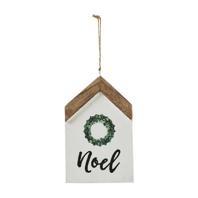 Ornement suspendu couronne festive Noel 7 x 4 x 0,5