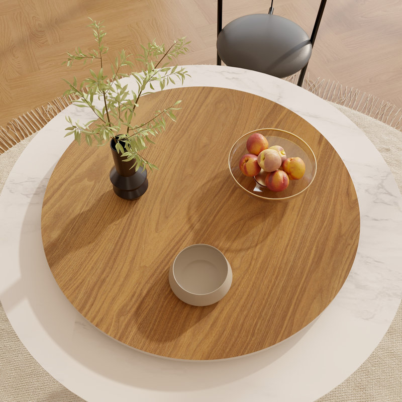 Plateau tournant en pierre frittée (table non incluse), H 0,47 po x l 31,49 po x P 31,49 po