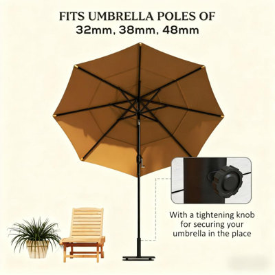 Heavy Duty Patio Umbrella Holder,Square Patio Umbrella Base,Metal Umbrella Stand Base With Adjustable Foot Pads