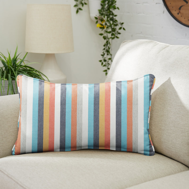 Striped Sunbrella® Indoor/Outdoor Throw Pillow, 14" x 24"