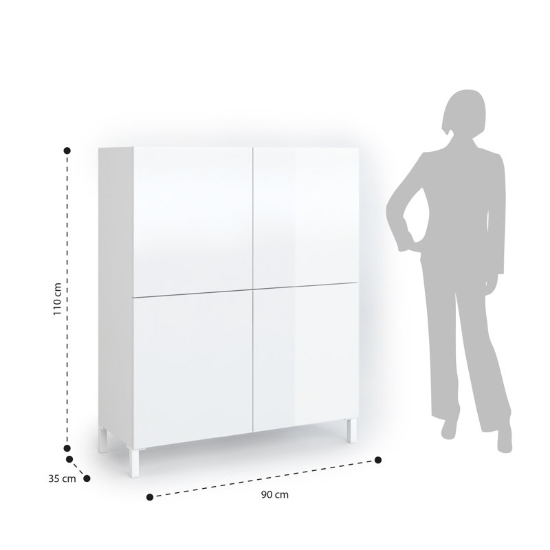 Daekwan 228.6cm Sideboard, White/Calacatta