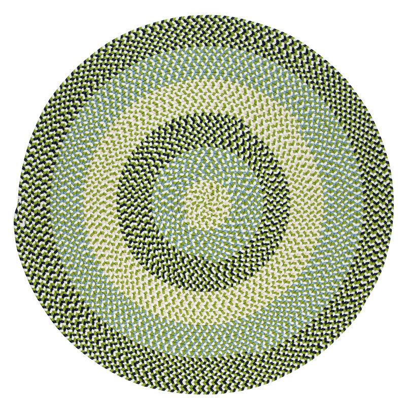 Tapis tressé vert/brun clair Carousel, Rond 6 pi