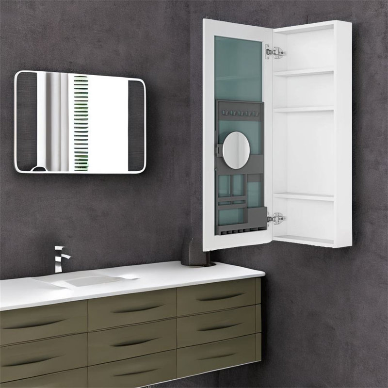 Ceilean W 36'' H Frameless Medicine Cabinet Mirror 4, 36" H x 15" W x 3.81" D