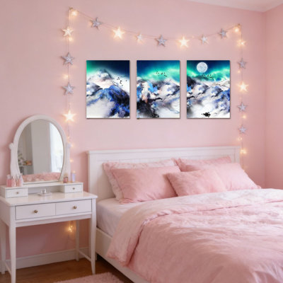 Ensemble de 3 toiles abstraites sans cadre 16 "x 24"