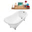 Baignoire de trempage sur pattes 61 "avec drain, pattes et plateau en bambou 61" Streamline-50897345-50897340