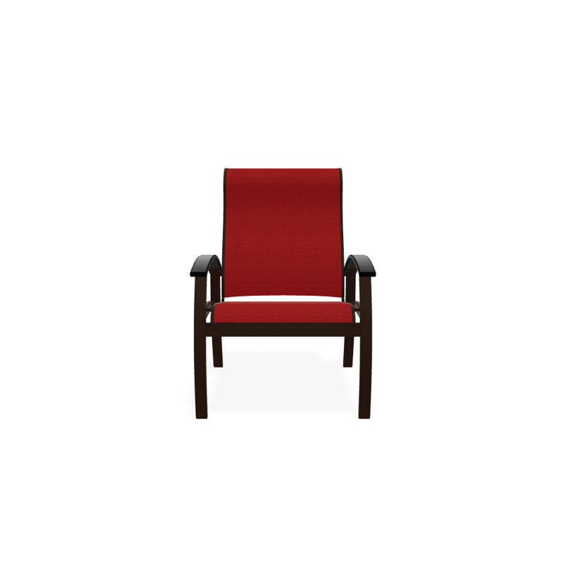 Chaise de patio Askar, Rouge 1D Sunbrella®, Noir, Kona texturé