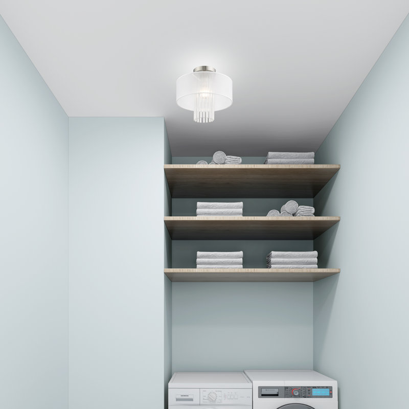 Plafonnier semi-encastré 1 lumière Hanson, H 12,5 po x l 13 po x p 13 po, Translucide