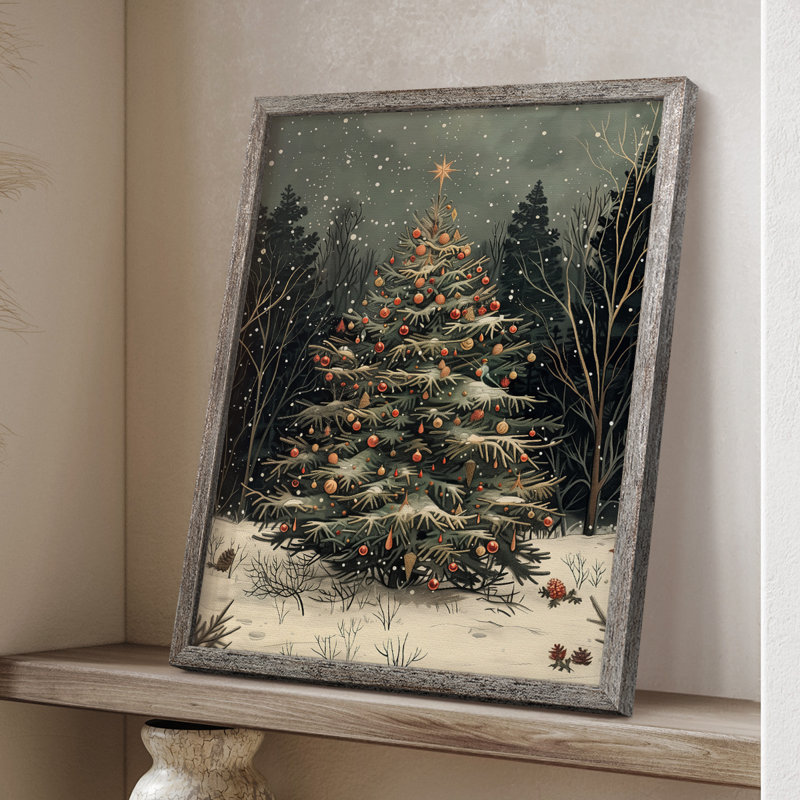 «Christmas Holiday Art», reproduction encadrée DCXIX, H 15 po x l 12 po