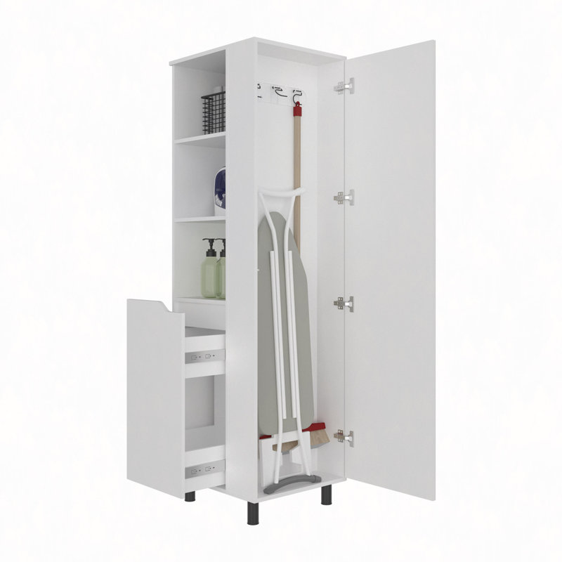 Armoire de nettoyage avec tablette et porte haute