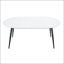 Table de salle à manger extensible ronde avec plateau en panneau de fibres à densité moyenne et pieds en métal