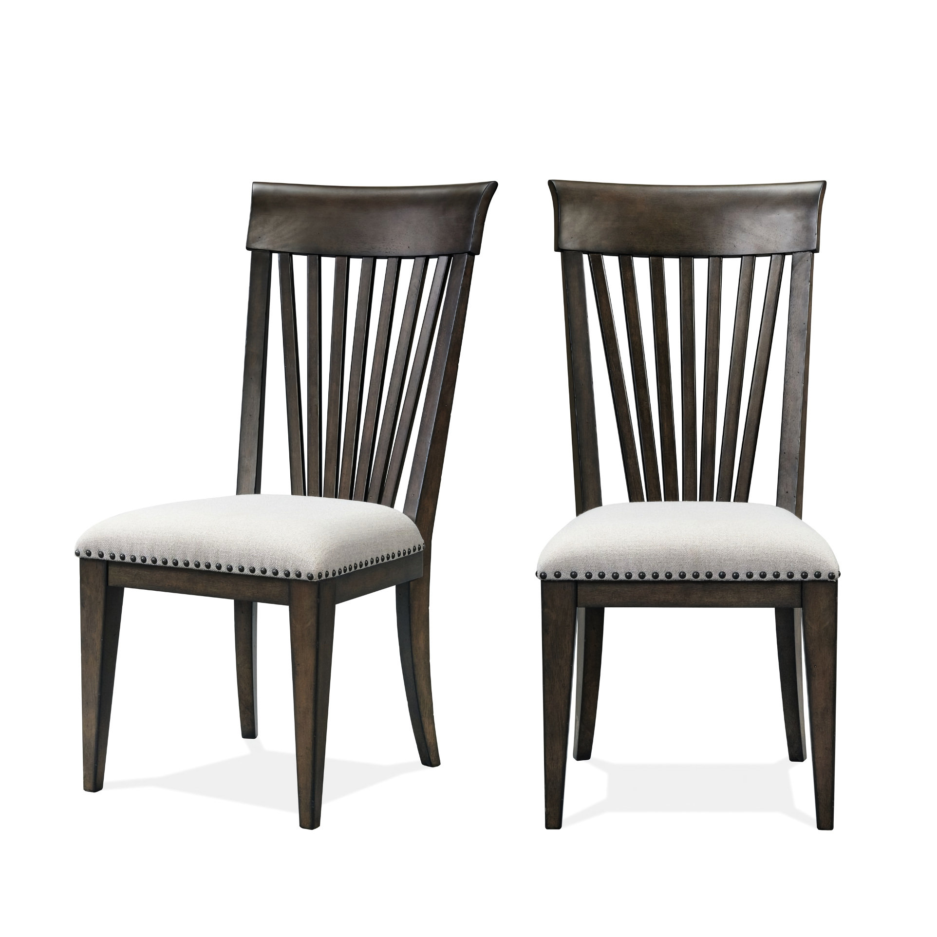 One Allium Way® Of 2 Beige Upholstered Chairs For Dining - Nailhead ...