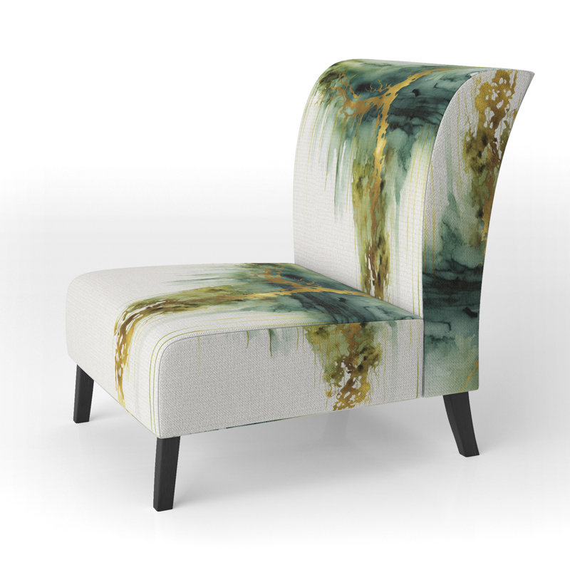 Fauteuil de chambre moderne rembourré à encre liquide Awakenings In French Moss IV