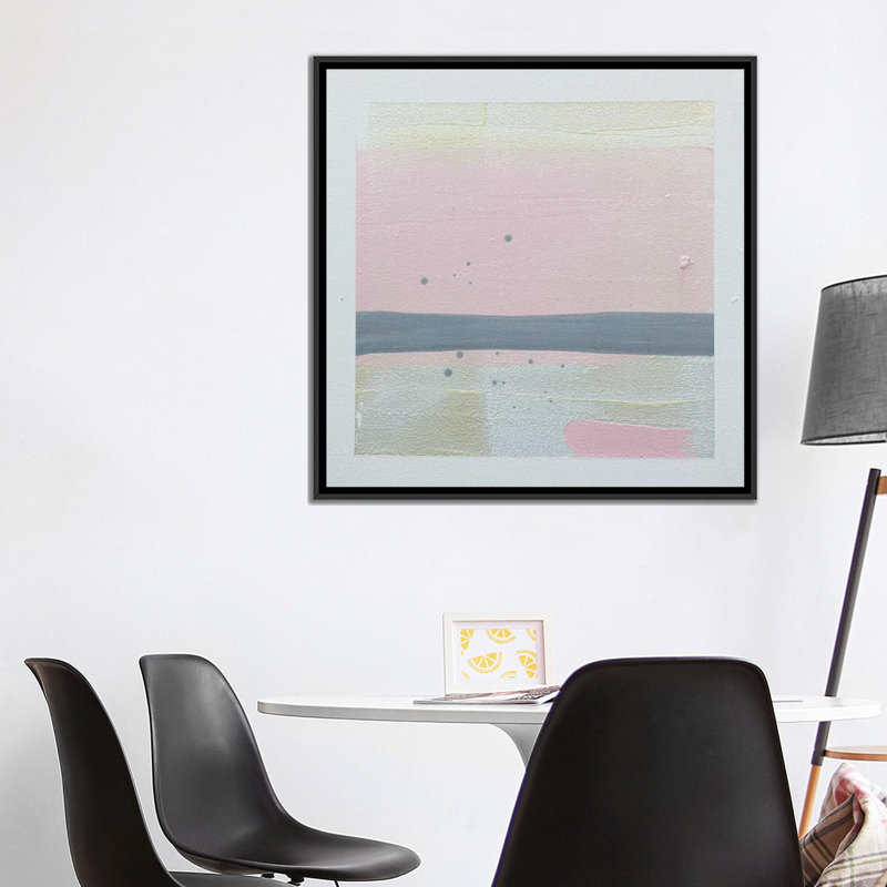 « coucher de soleil », reproduction sur toile, Toile avec cadre noir, Pas de tapis, H 37 po x l 37 po x P 1,5 po