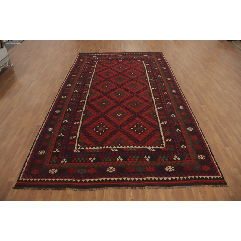 Flat Weave Wool Kilim Vegetable Dye Area Rug 8x13