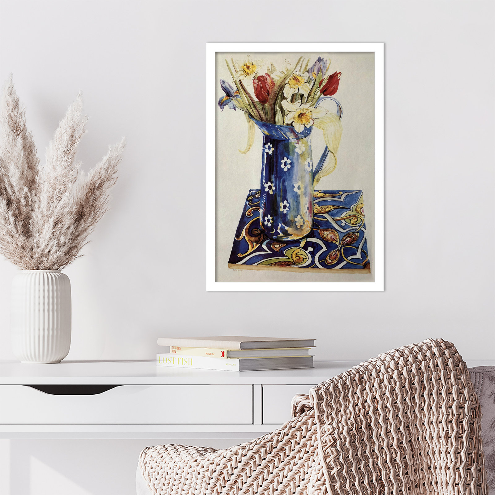 Tulips by Thewsey Joan, White, 21" H x 15" W x 1" D