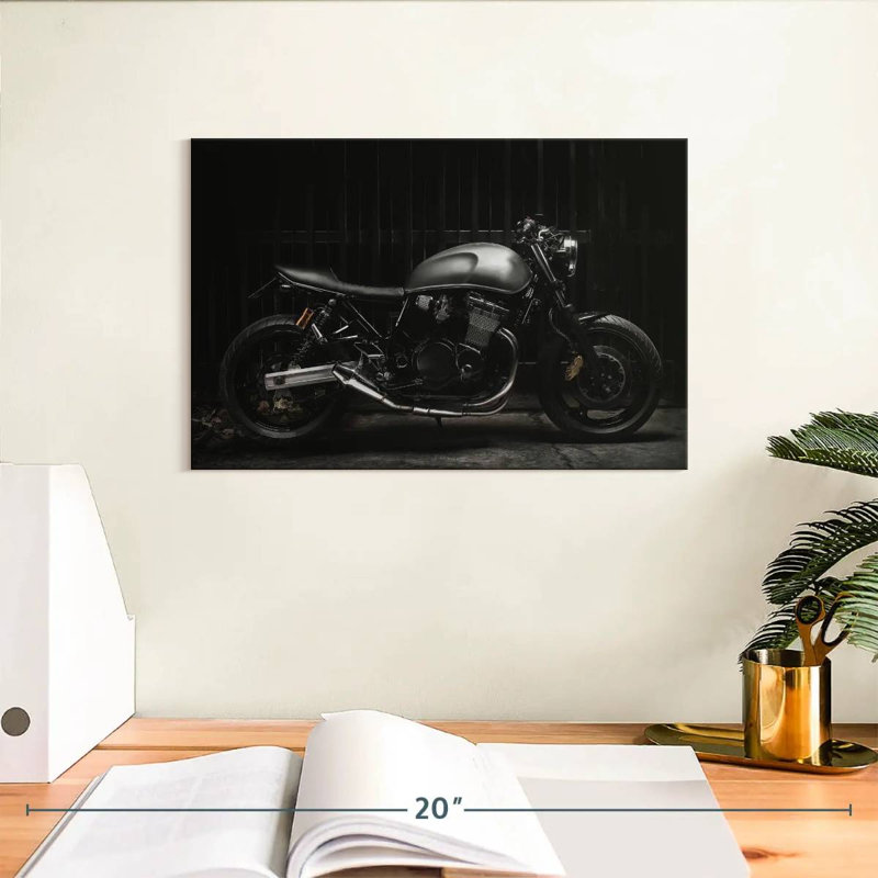 Mehar Matte Black Motorcycle, 8" H x 12" W