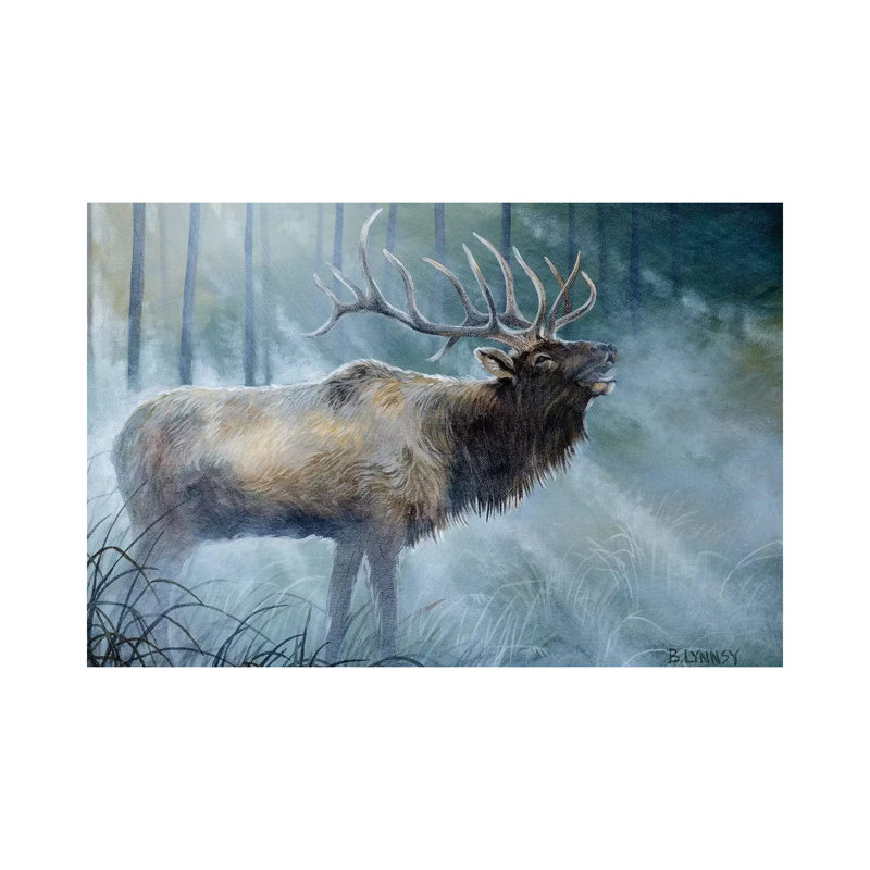 Elk Journey III by B. Lynnsy - Wrapped Canvas Print, 152.5 cm H x 101.5 cm W