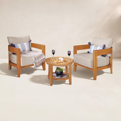 Keaton 2-Person Teak Patio Seating Group