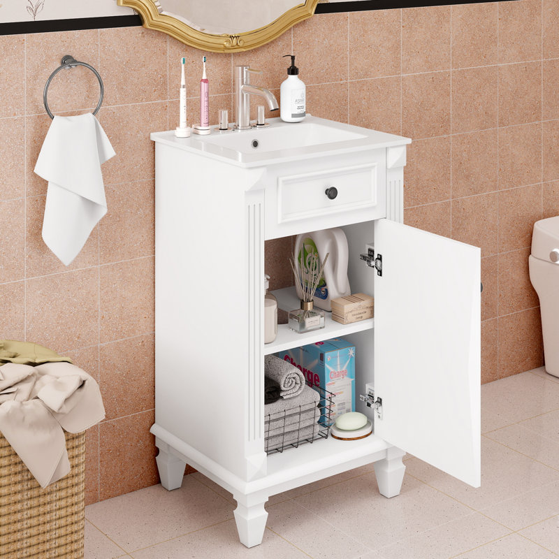 18'' Single Bathroom Vanity with Ceramic Top